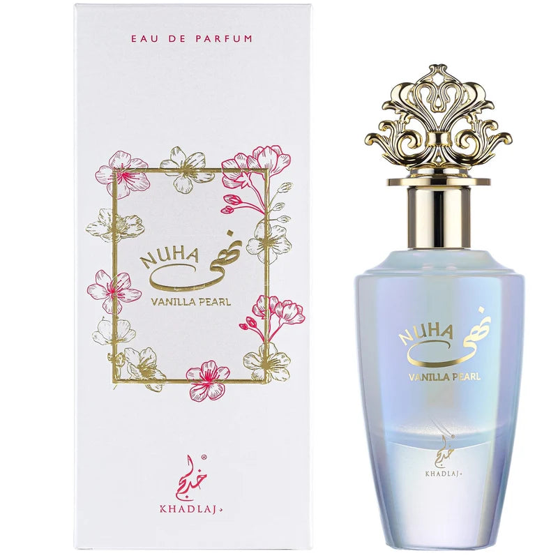 Khadlaj Nuha Vanilla Pearl Eau de Parfum Spray for Women 3.4 Ounce