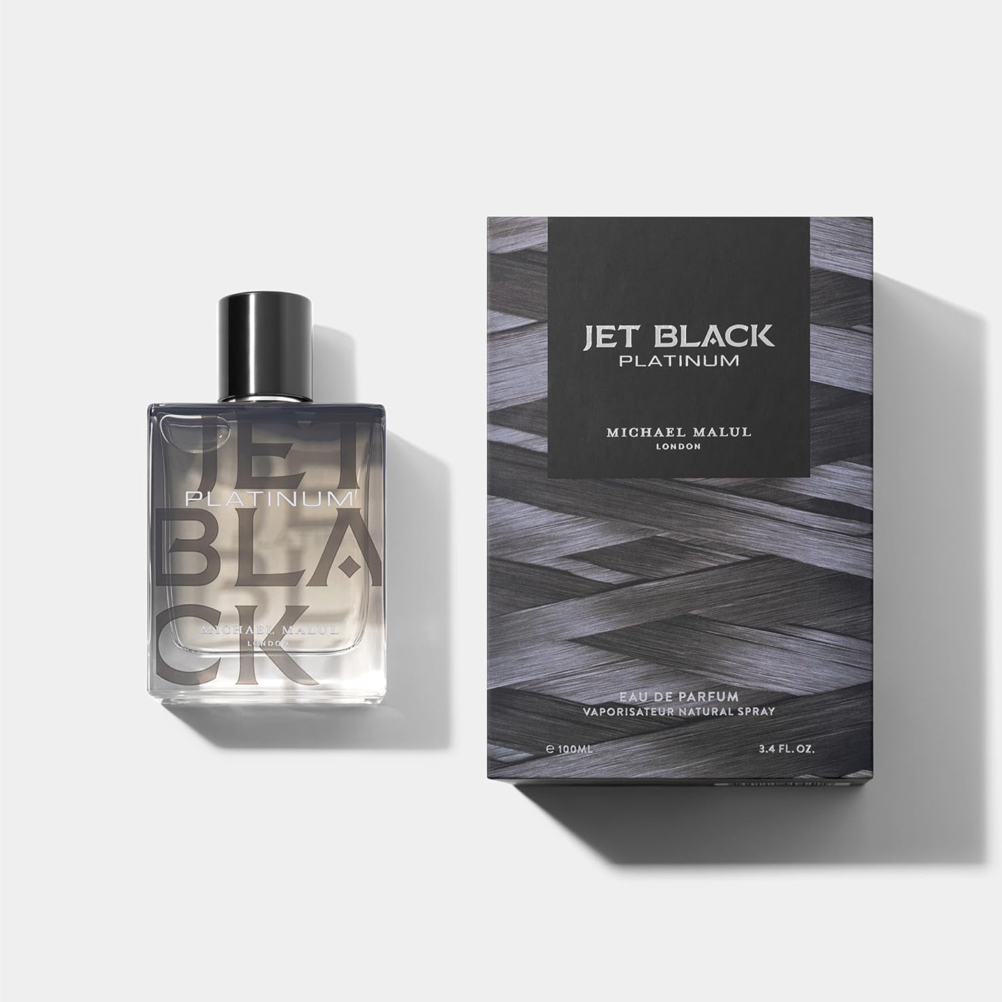 Michael Malul Jet Black Platinum Eau de Parfum for Men 3.4 Ounce