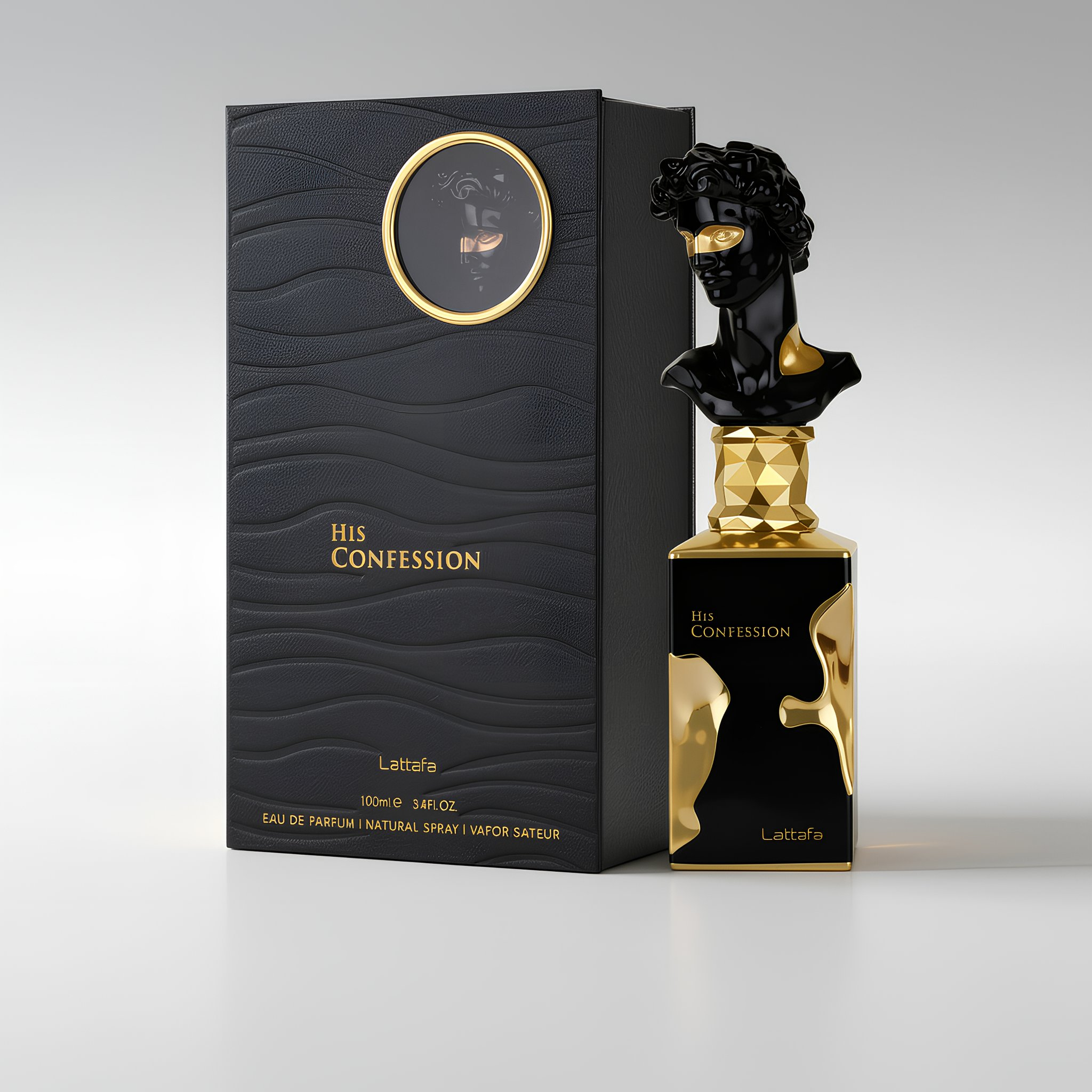 Lattafa His Confession for Men Eau de Parfum Spray, 3.4 Ounce