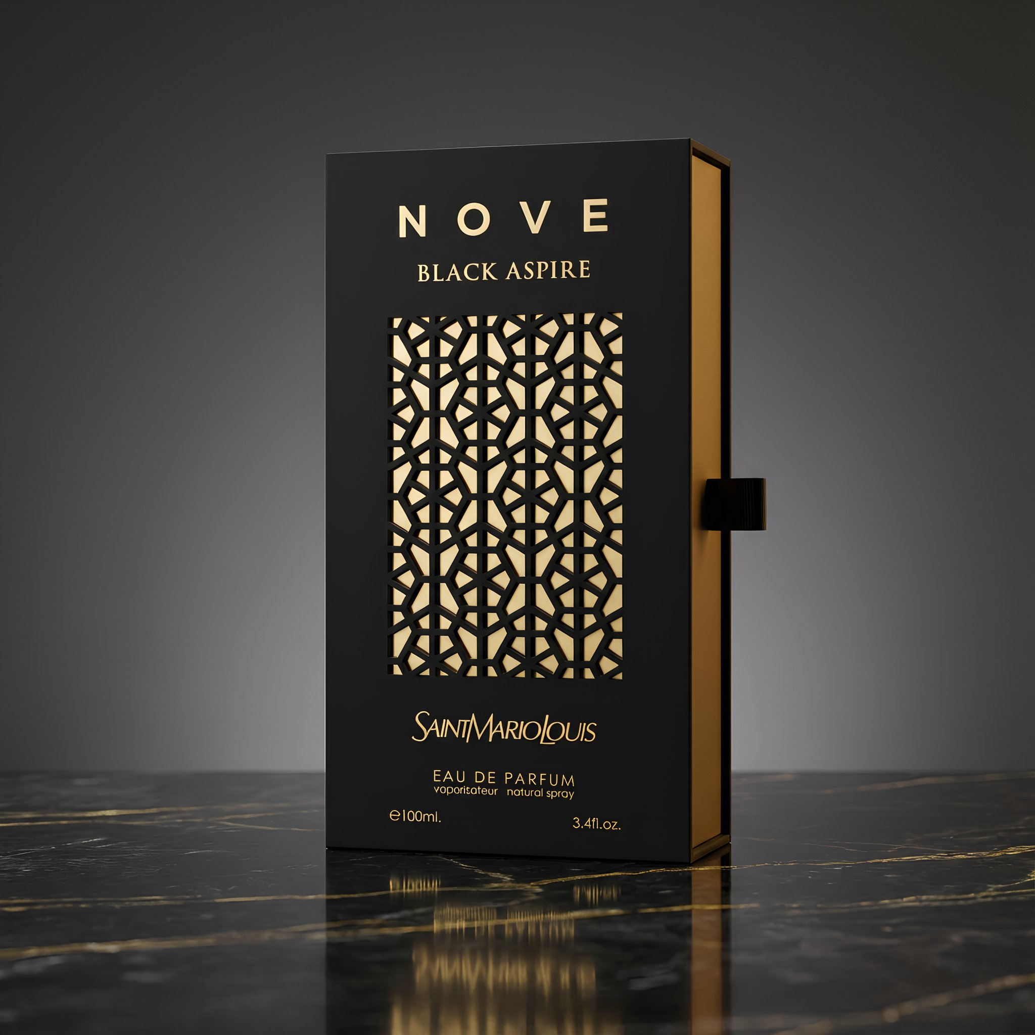 Saint Mario Louis Nove Black Aspire Eau De Parfum Spray For Unisex 3.4 Ounce
