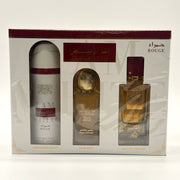 Lattafa Ana Abiyedh Rouge 3 Pc Set 60ml Edp + 200ml Body Spray + 50ml Hair Mist