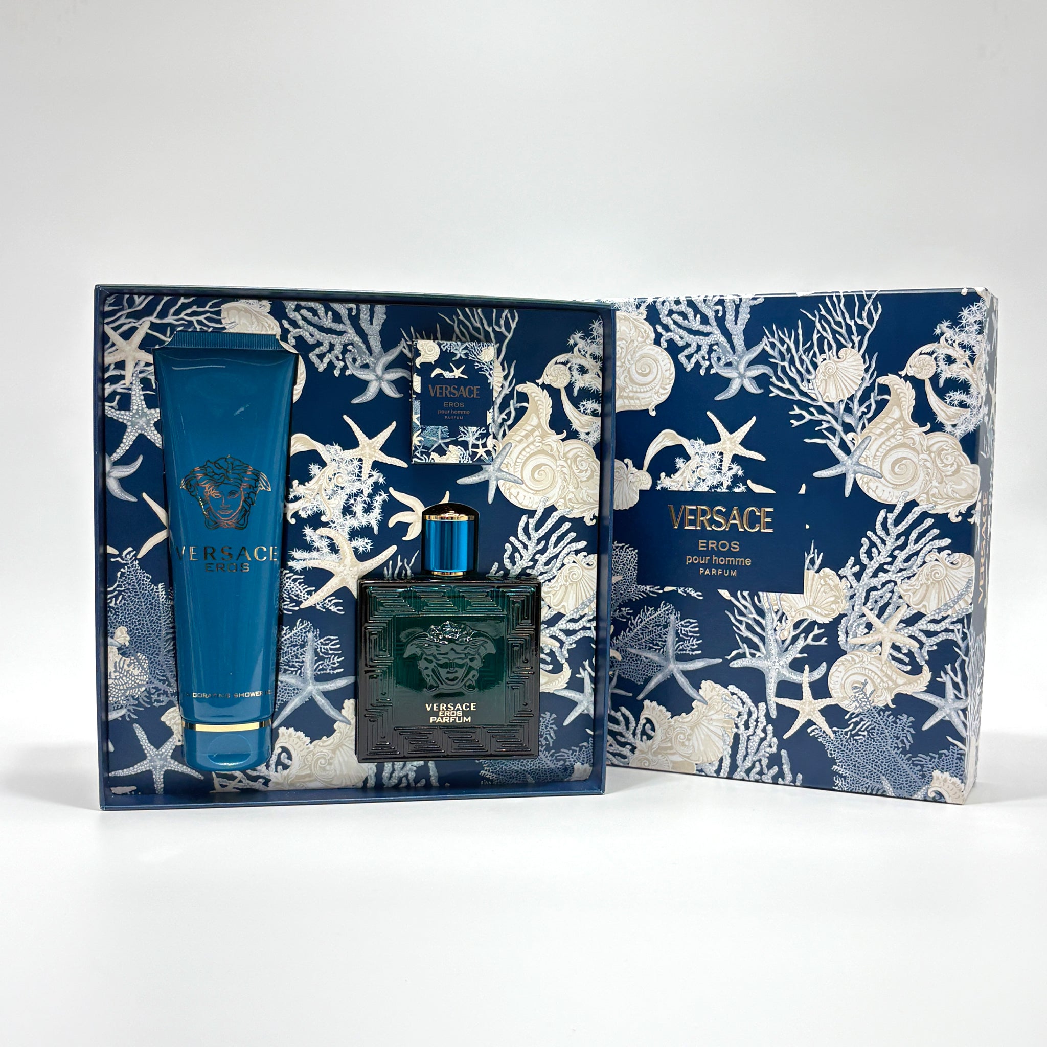 VERSACE EROS PARFUM 3 PC SET 100 ML + 5 ML PARFUM + 150 ML SHOWER GEL