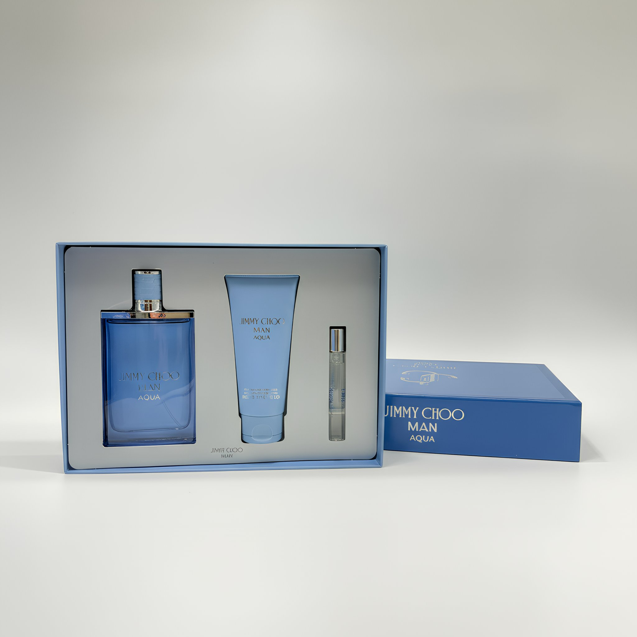 JIMMY CHOO AQUA 3 PC 100 ML EDT + 7.5 ML EDT + 100 ML S/G