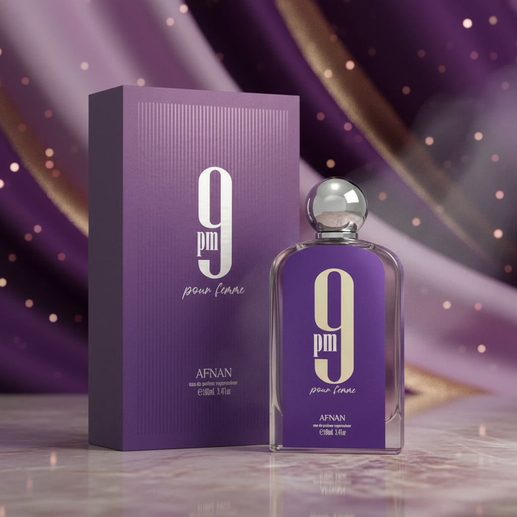 Afnan 9 PM Pour Femme Eau De Parfum Spray For Women 3.4 Ounce