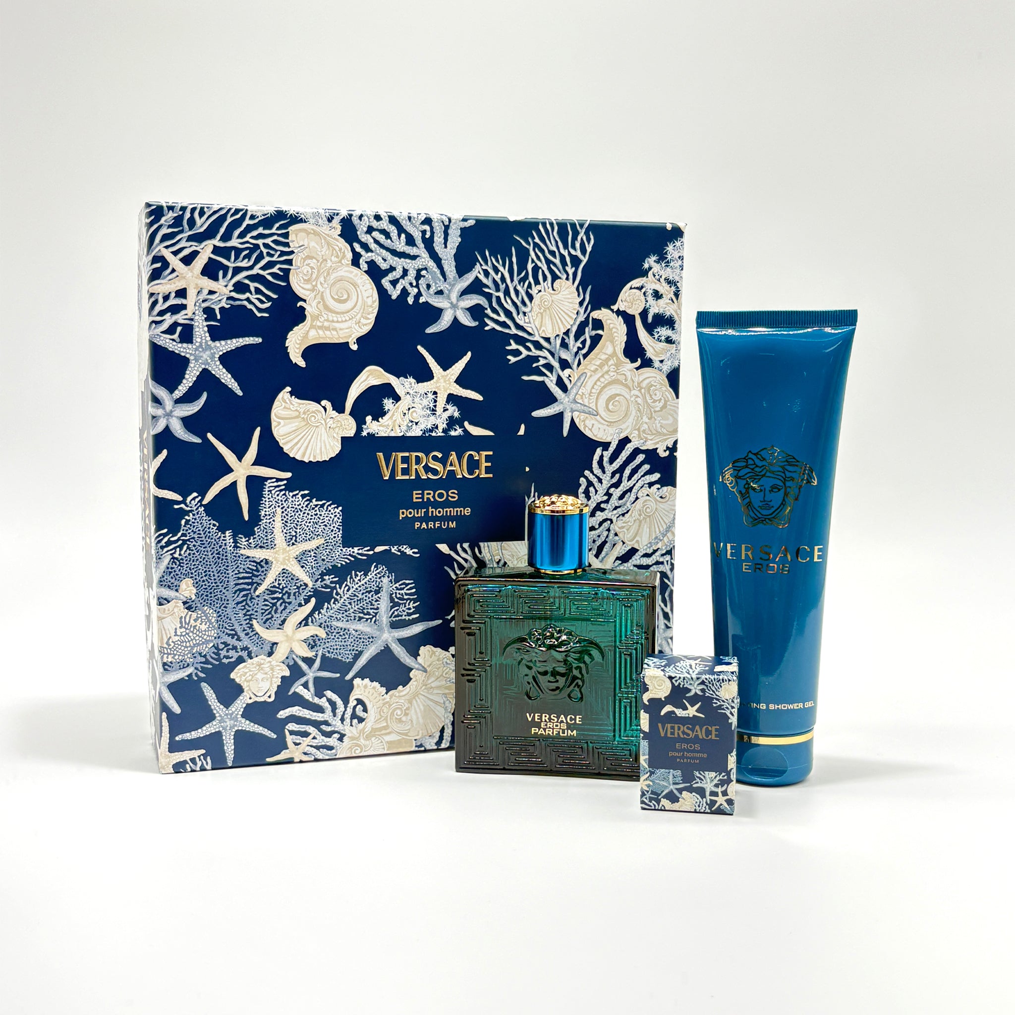 VERSACE EROS PARFUM 3 PC SET 100 ML + 5 ML PARFUM + 150 ML SHOWER GEL