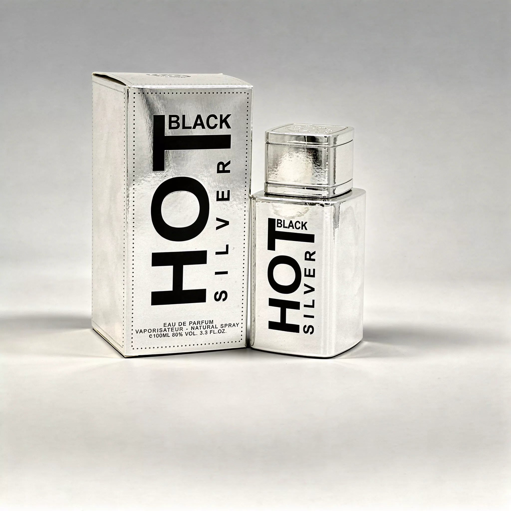 BERNARD DIMITRI Hot Black Silver Eau De Parfum Spray For Men 3.4 Ounce