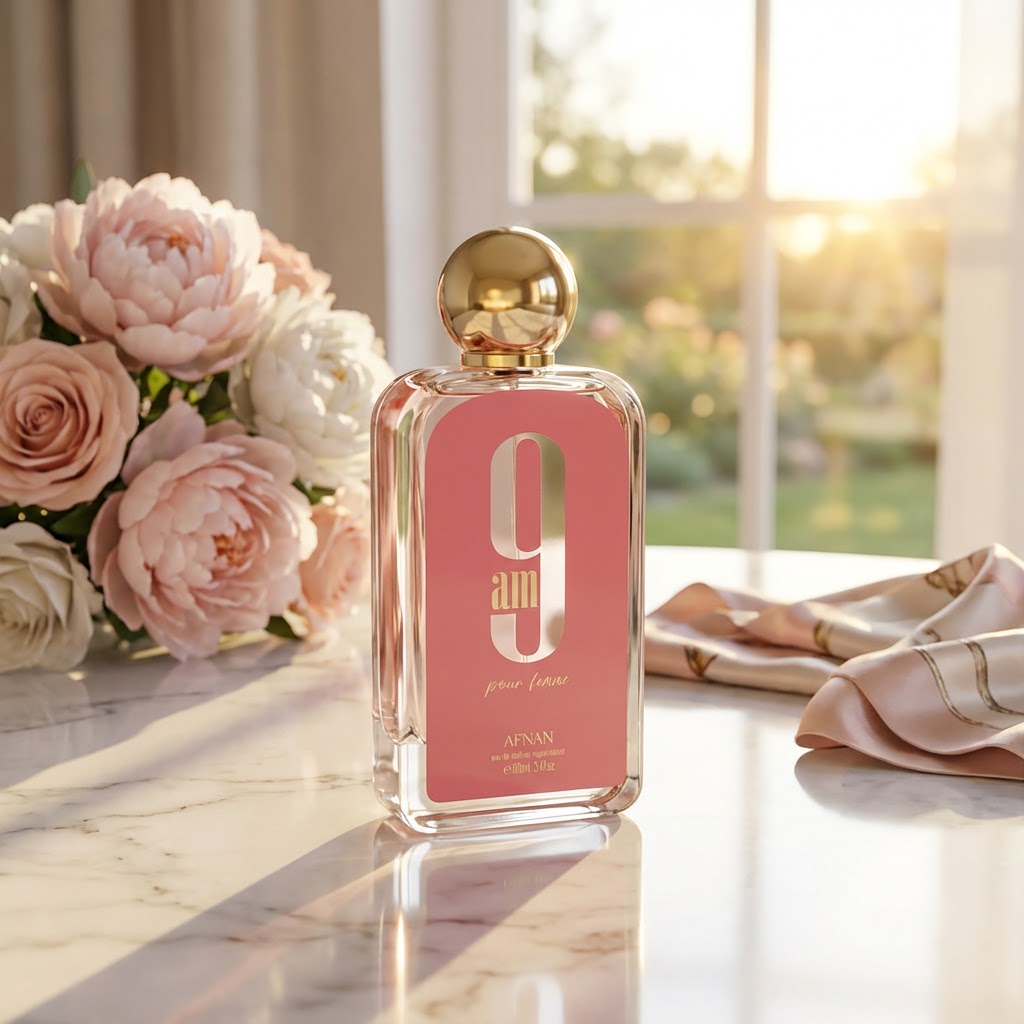 Afnan 9 AM Pour Femme Eau De Parfum Spray For Women 3.4 Ounce