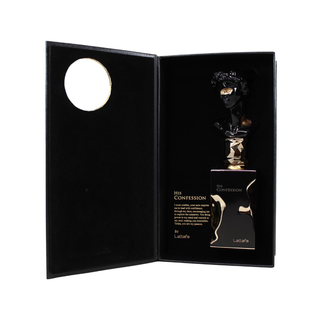 Lattafa His Confession for Men Eau de Parfum Spray, 3.4 Ounce