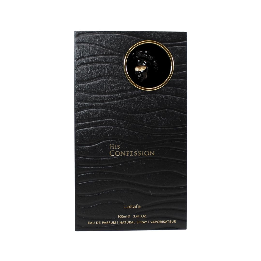 Lattafa His Confession for Men Eau de Parfum Spray, 3.4 Ounce