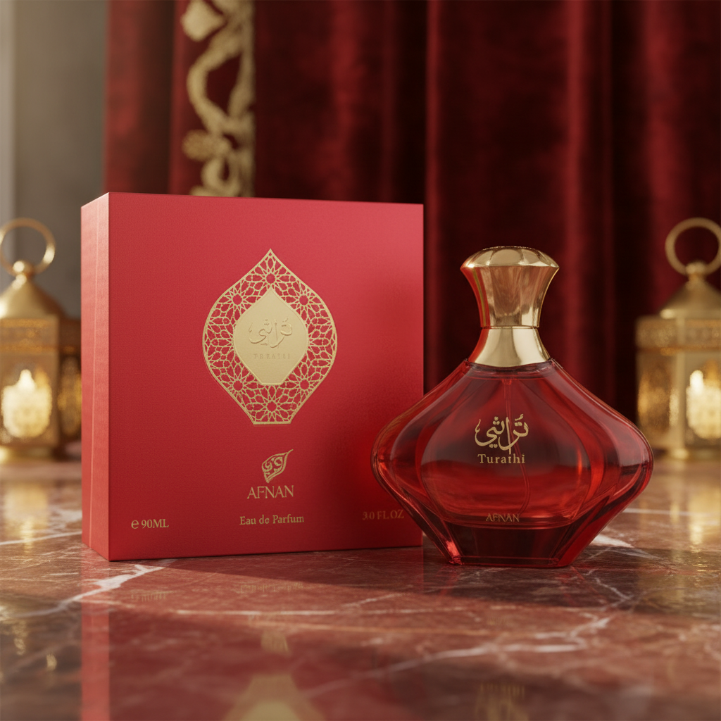 Afnan Turathi Red Eau de Parfum Spray for Women, 3.0 Ounce