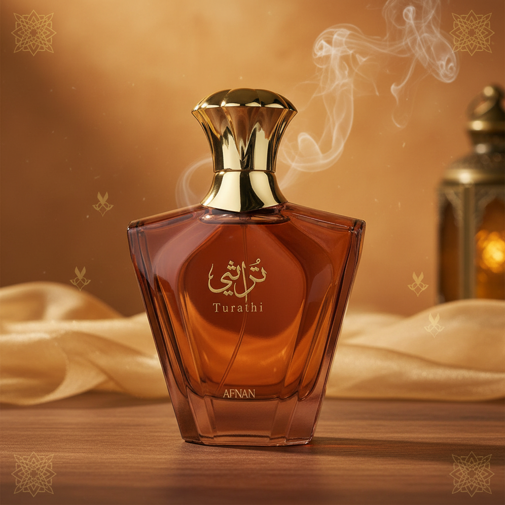 Afnan Turathi Brown Eau de Parfum Spray for Men, 3.0 Ounce