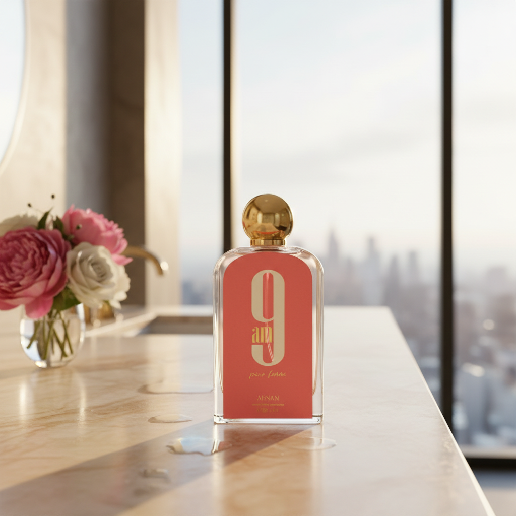 Afnan 9 AM Pour Femme Eau De Parfum Spray For Women 3.4 Ounce