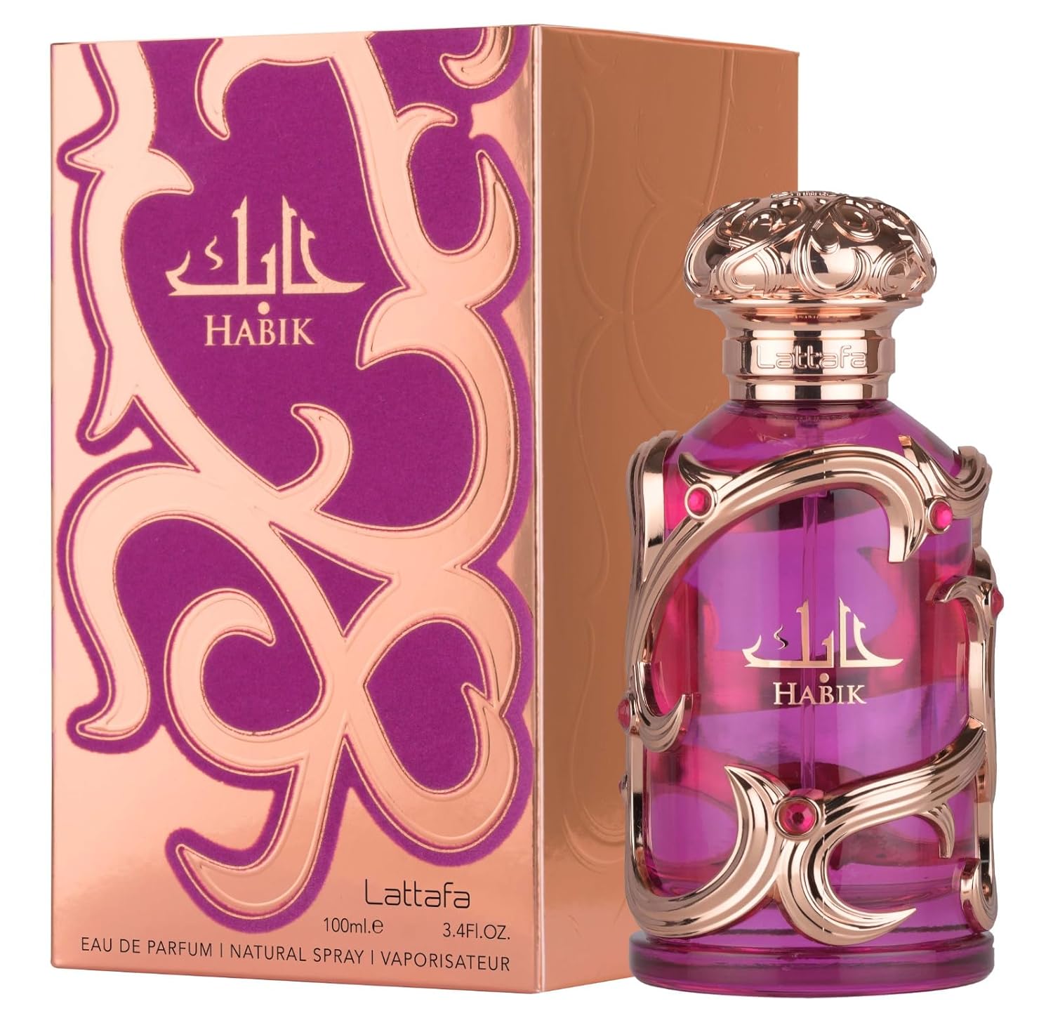 Lattafa Habik Eau de Parfum Spray for Women, 3.4 Ounce