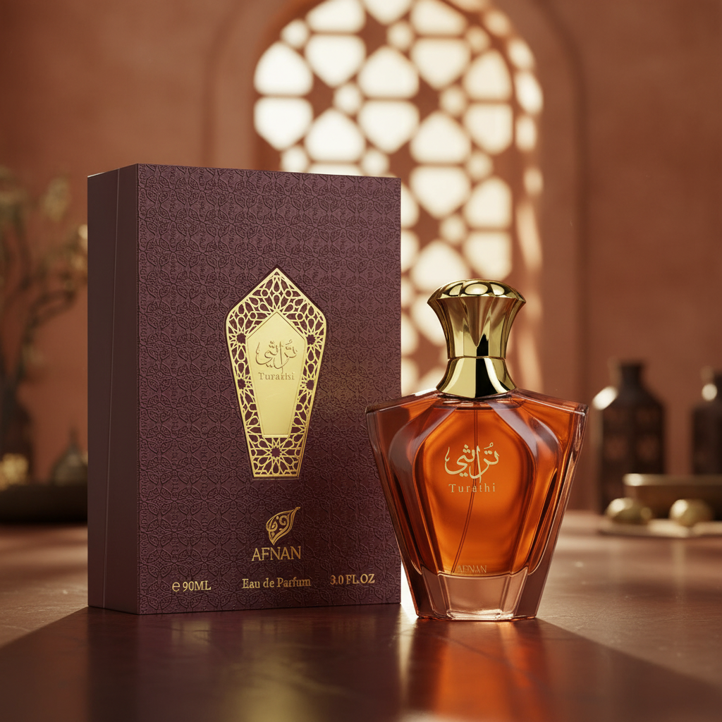 Afnan Turathi Brown Eau de Parfum Spray for Men, 3.0 Ounce