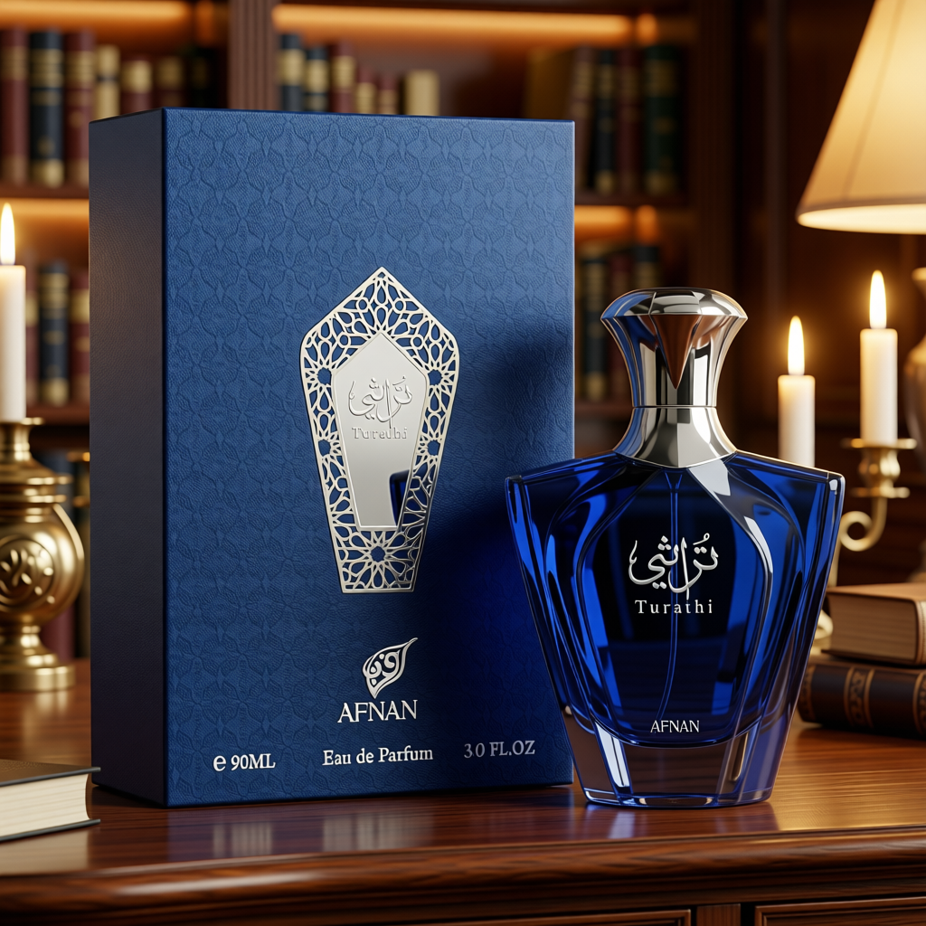 Afnan Turathi Blue Eau de Parfum Spray for Men, 3.0 Ounce