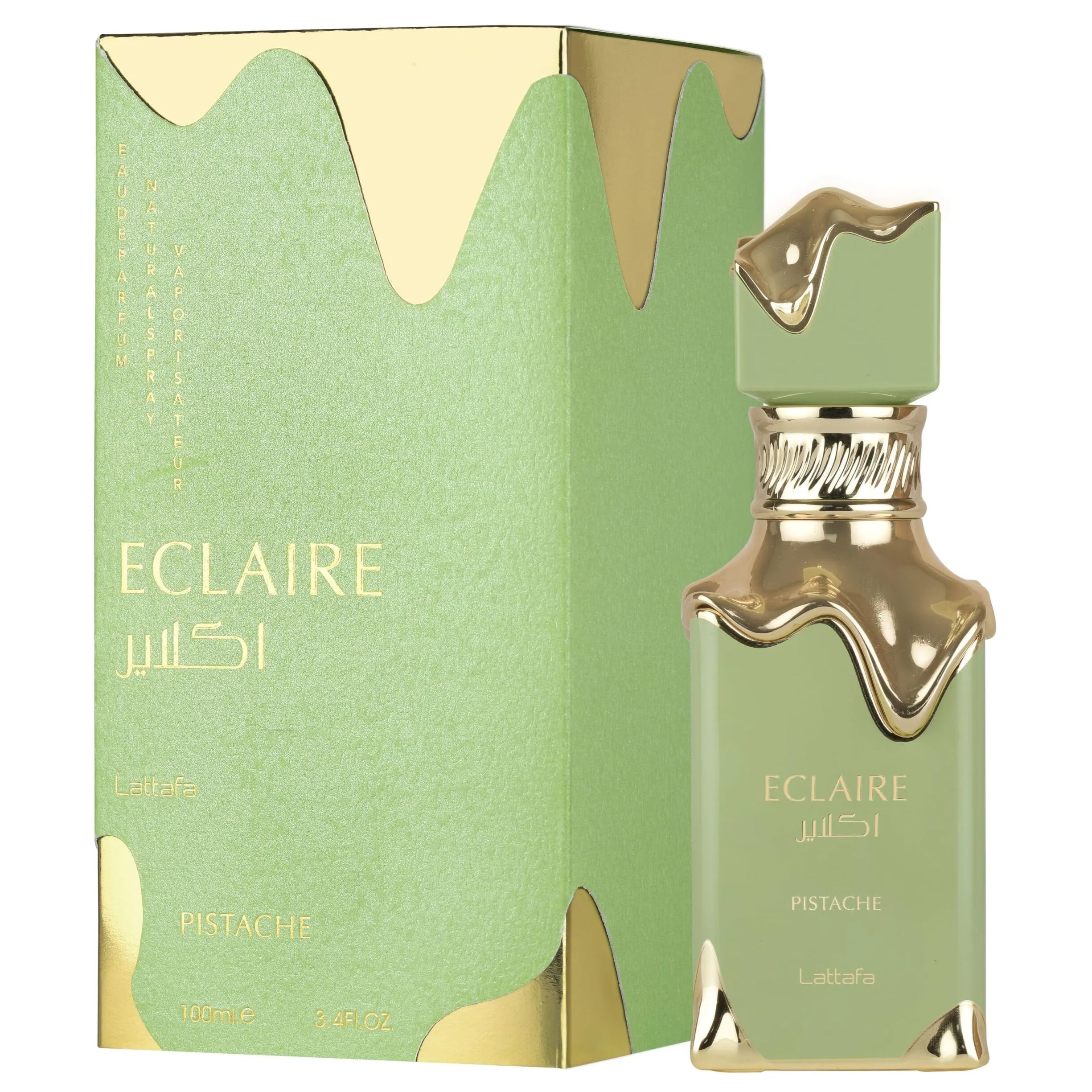 Lattafa Eclaire Pistache Eau de Parfum Spray for Women, 3.4 Ounce