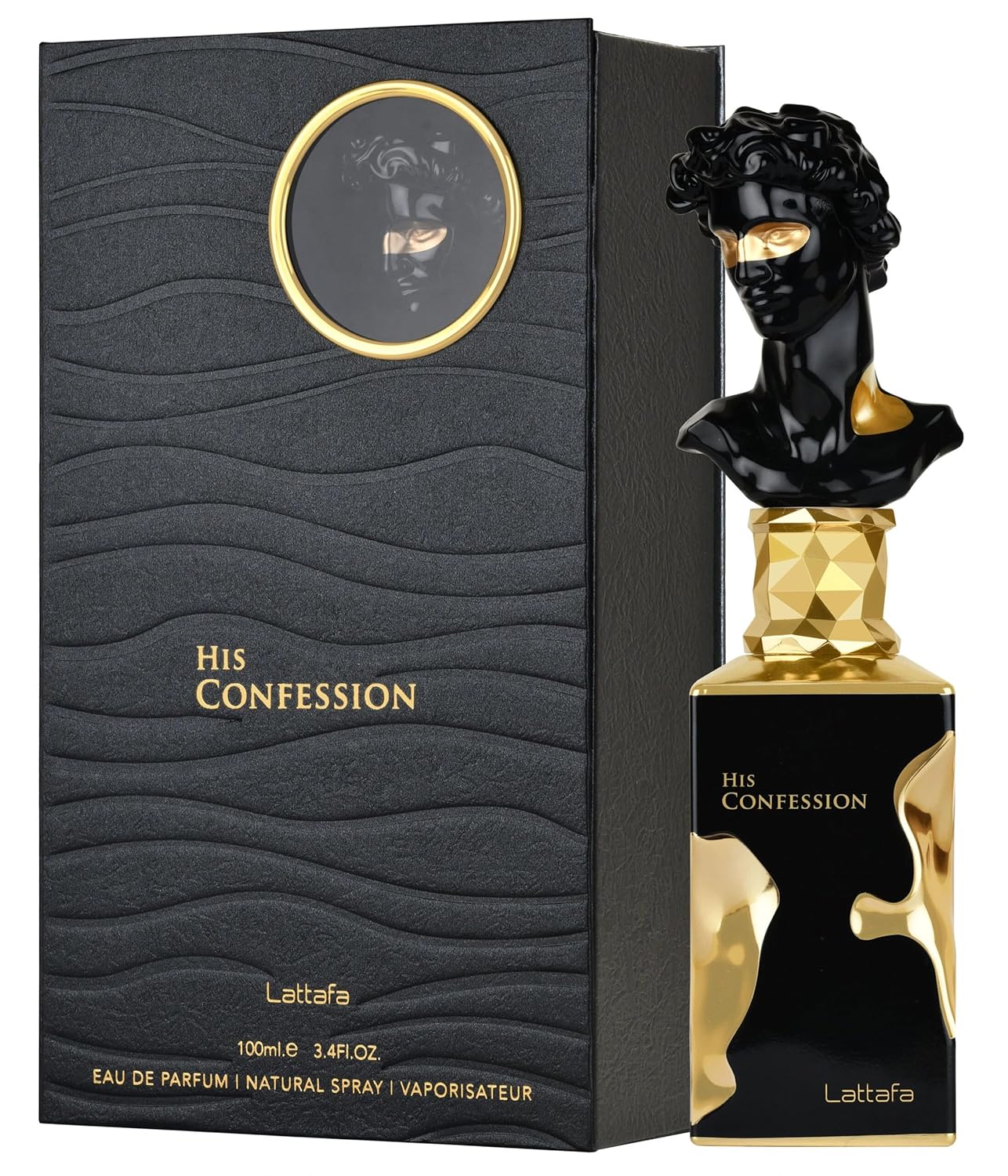 Lattafa His Confession for Men Eau de Parfum Spray, 3.4 Ounce