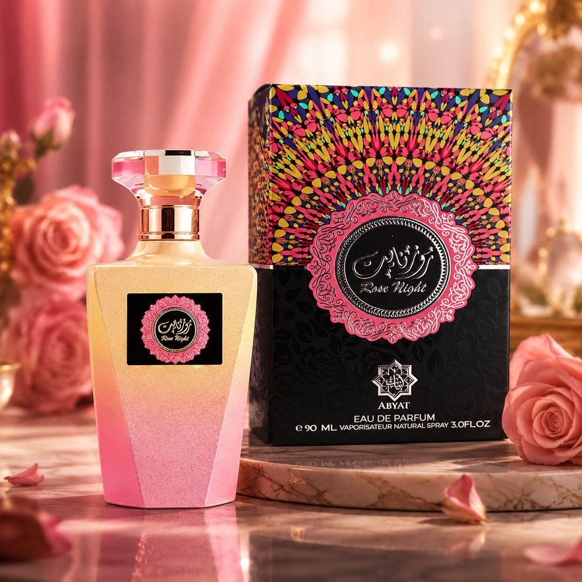 Abyat Rose Night Eau de Parfum Spray For Women 3.0 Ounce