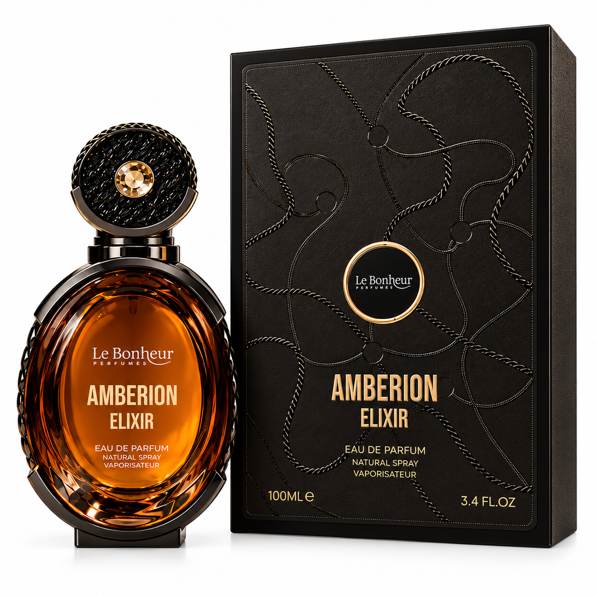 Le Bonheur Amberion Elixir Eau de Parfum Spray For Women 3.4 Ounce