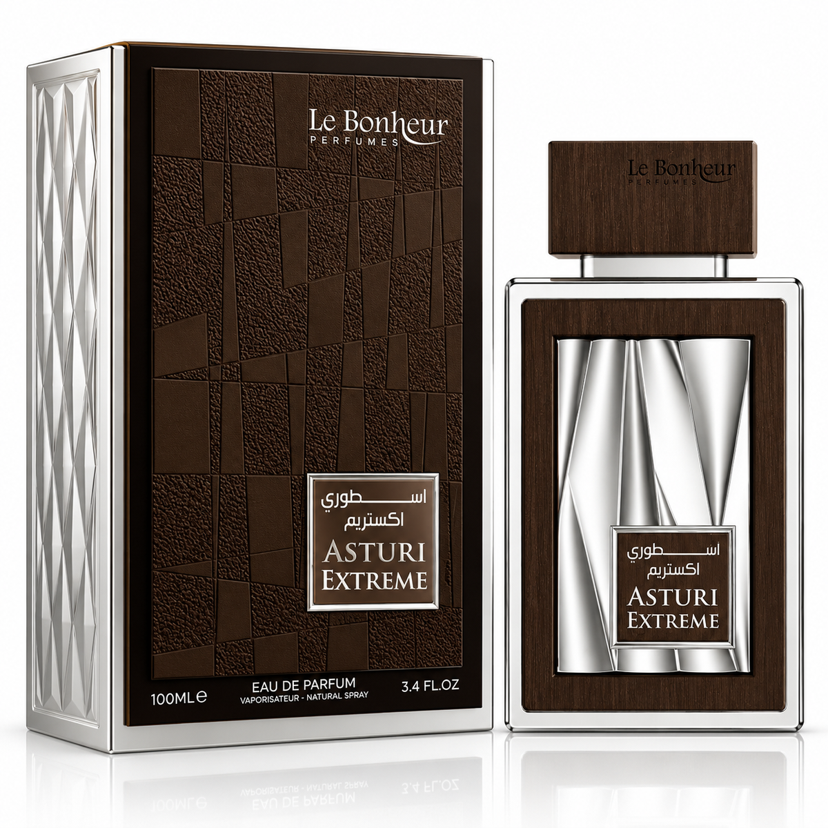 Le Bonheur Asturi Extreme Eau de Parfum Spray For Men 3.4 Ounce
