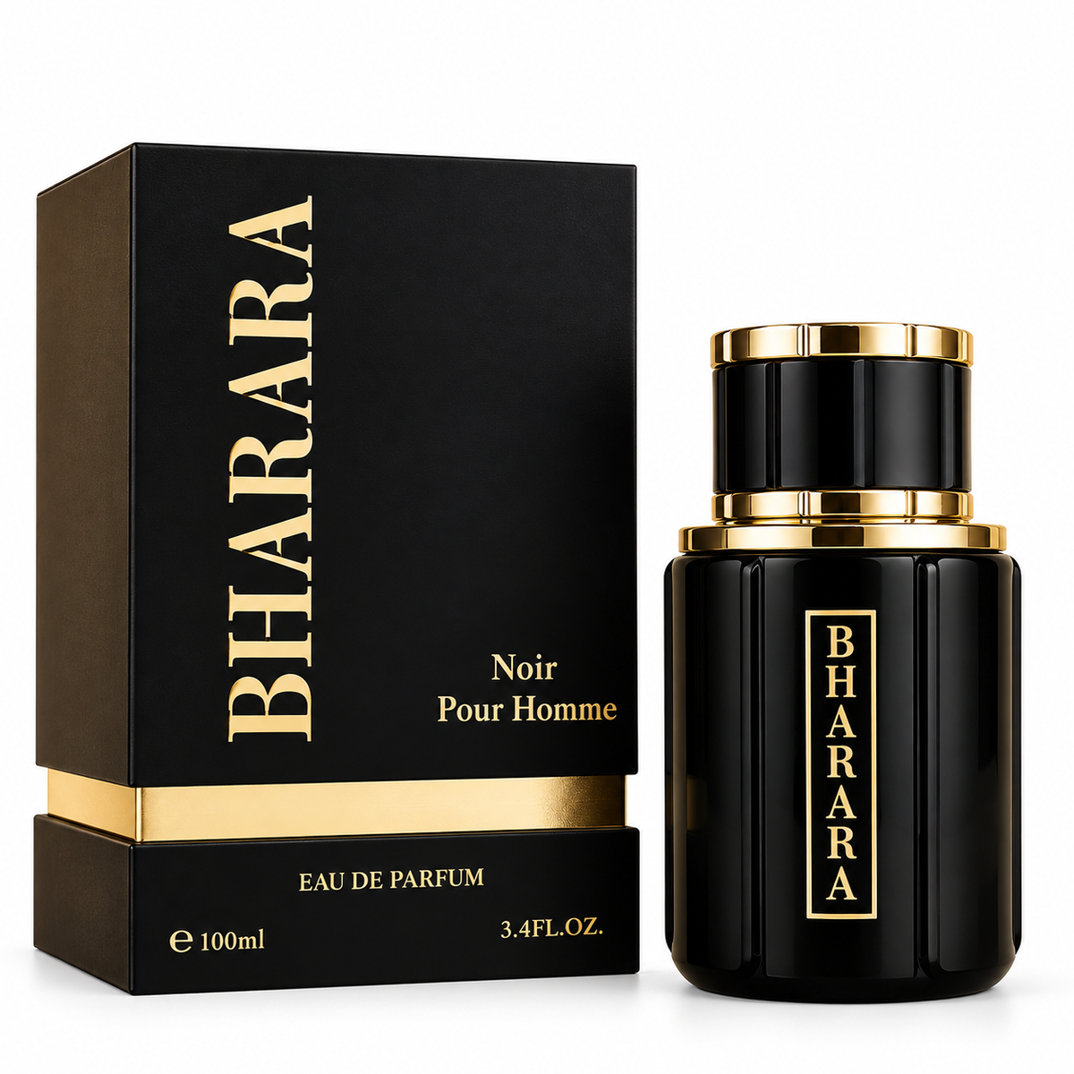 Bharara Noir Pour Homme Eau de Parfum Spray For Men 3.4 Ounce