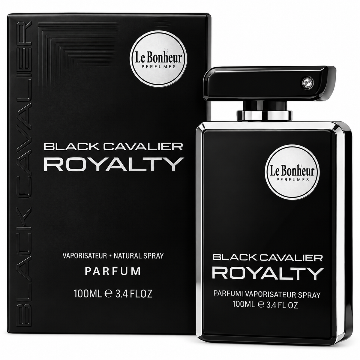 Le Bonheur Black Cavalier Royalty Eau de Parfum Spray Unisex 3.4 Ounce