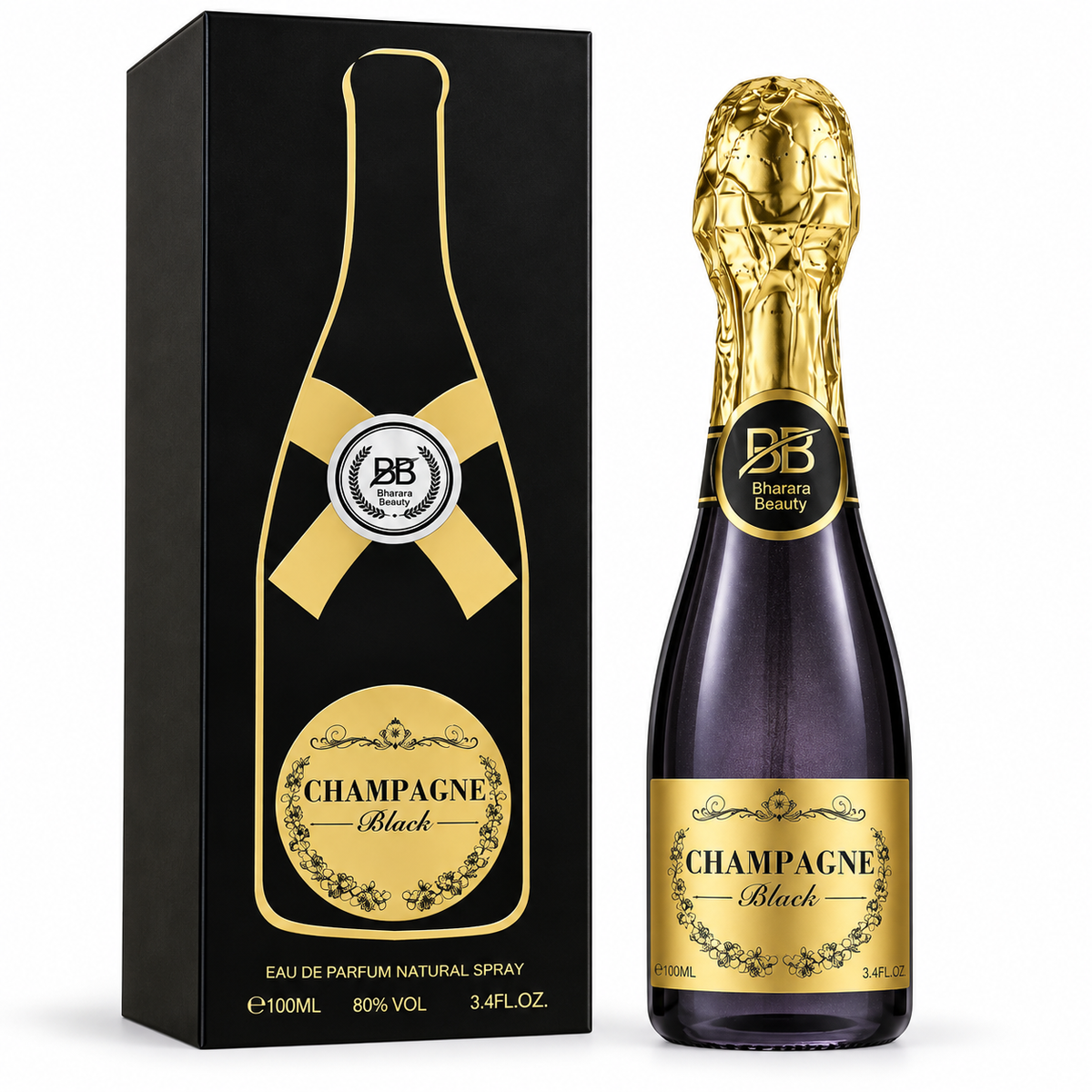 Bharara Champagne Black Eau de Parfum Spray For Men 3.4 Ounce