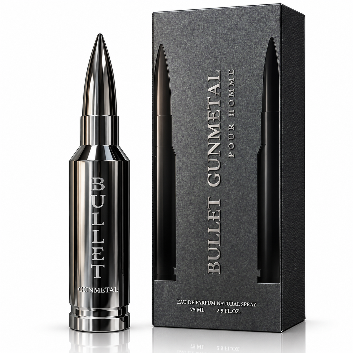Bharara Bullet Gun Metal Pour Homme Eau de Parfum Spray For Men 2.5 Ounce