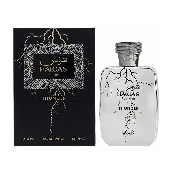 Rasasi Hawas Thunder Eau de Parfum Spray for Men 3.4 Ounce