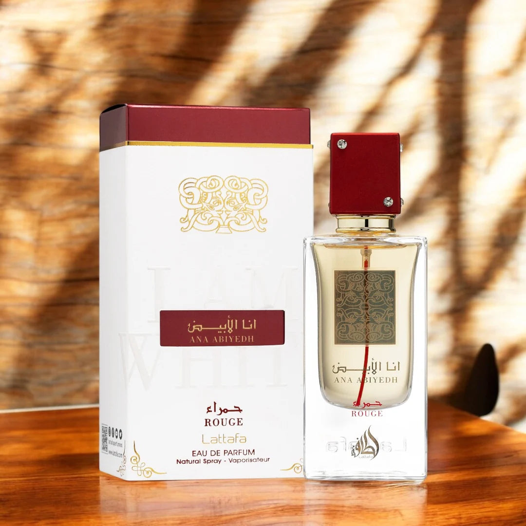 Lattafa Ana Abiyedh Rouge for Unisex Eau de Parfum Spray, 2.0 Ounce
