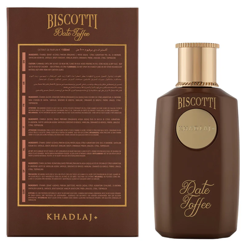 Khadlaj Biscotti Date Toffee Extrait de Parfum for Unisex 3.4 Ounce