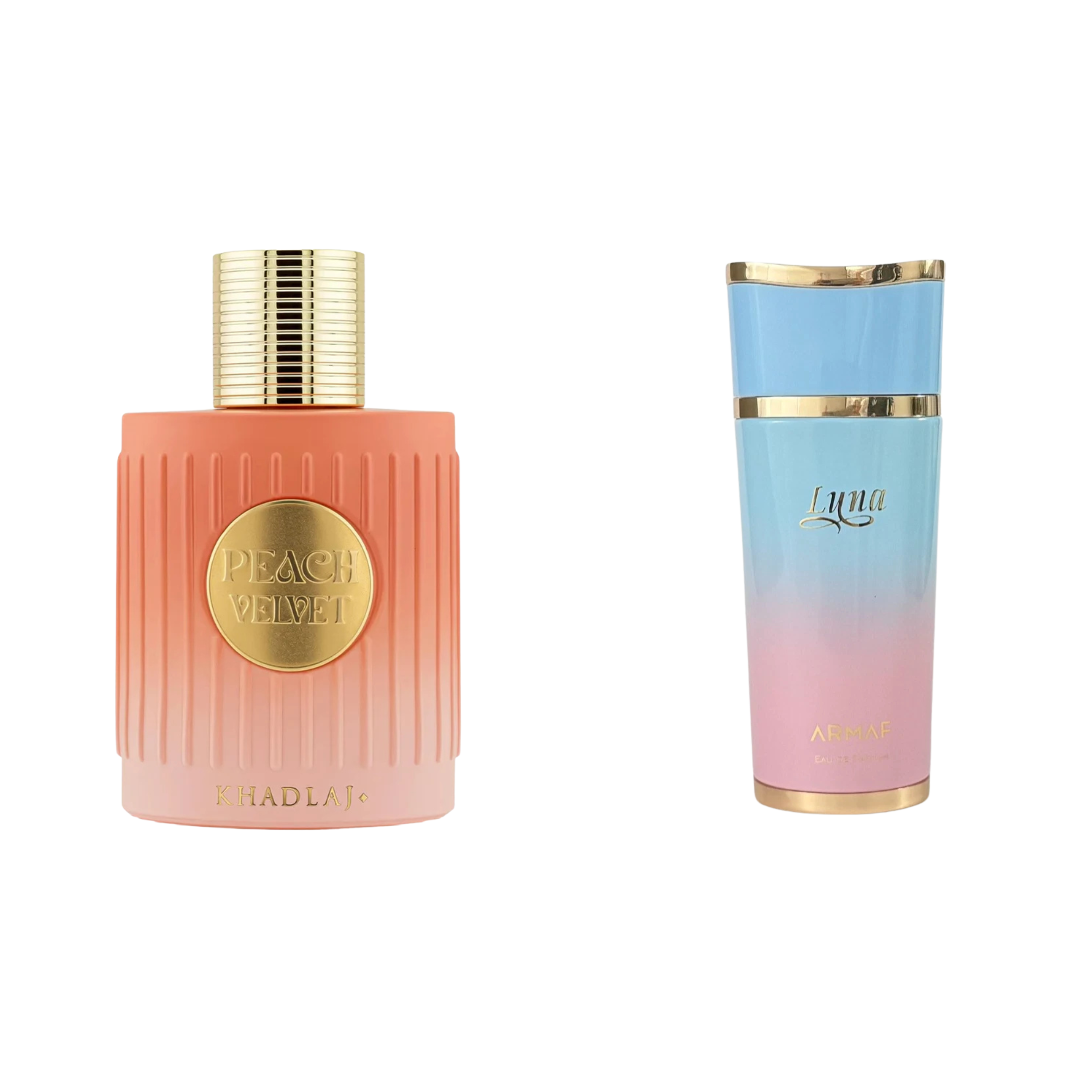 2-Piece (Khadlaj Peach Velvet & Armaf Luna) Fragrance Bundle for Women