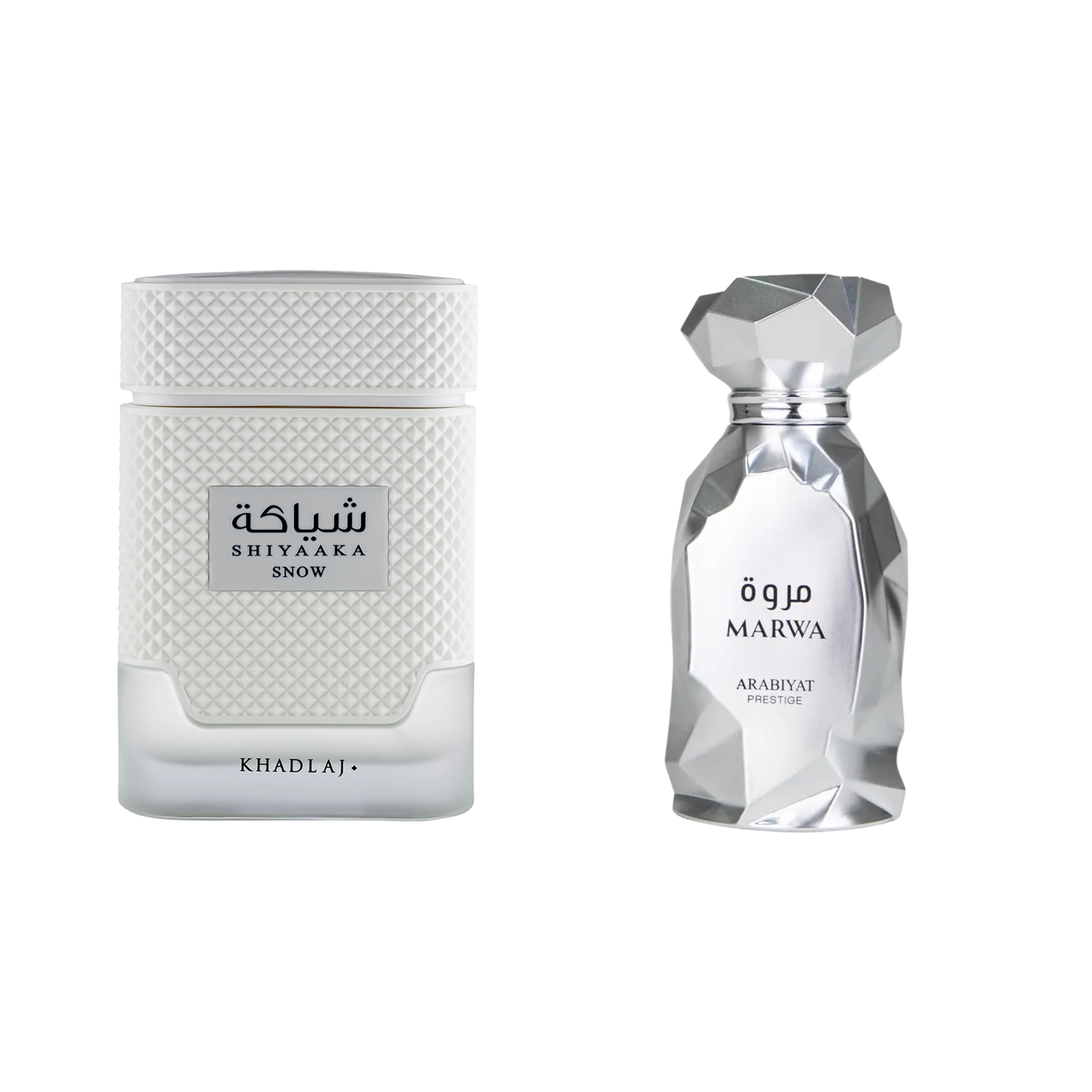 2-Piece (Khadlaj Shiyaaka Snow + Arabiyat Marwa Eau De Parfum) Fragrance Bundle for Men