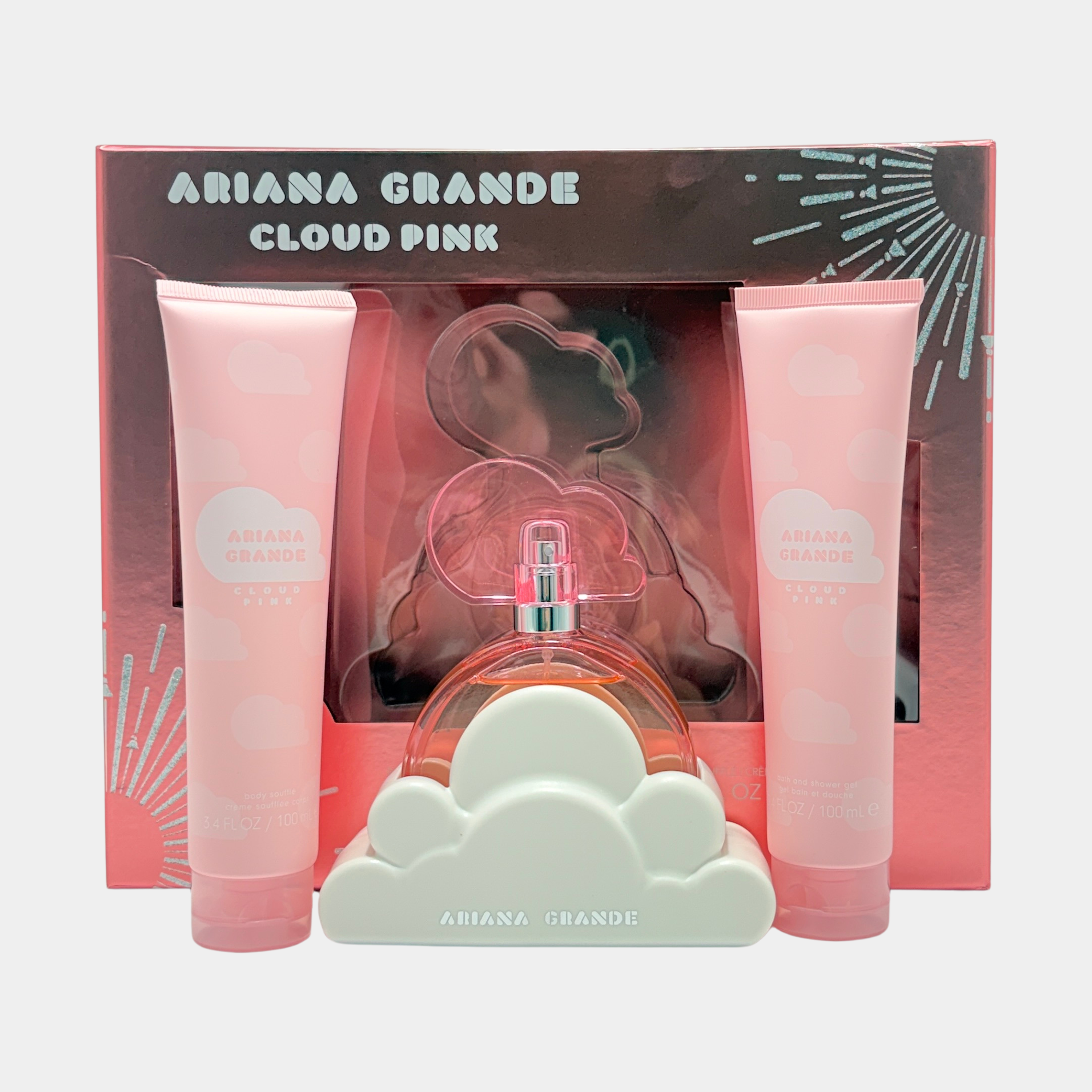 ARIANA GRANDE CLOUD PINK 3 PC SET 3.4 OZ EDP + 3.4 OZ B/L + 3.4 OZ S/G