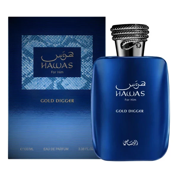 Rasasi Hawas Gold Digger Eau de Parfum Spray for Men 3.4 Ounce
