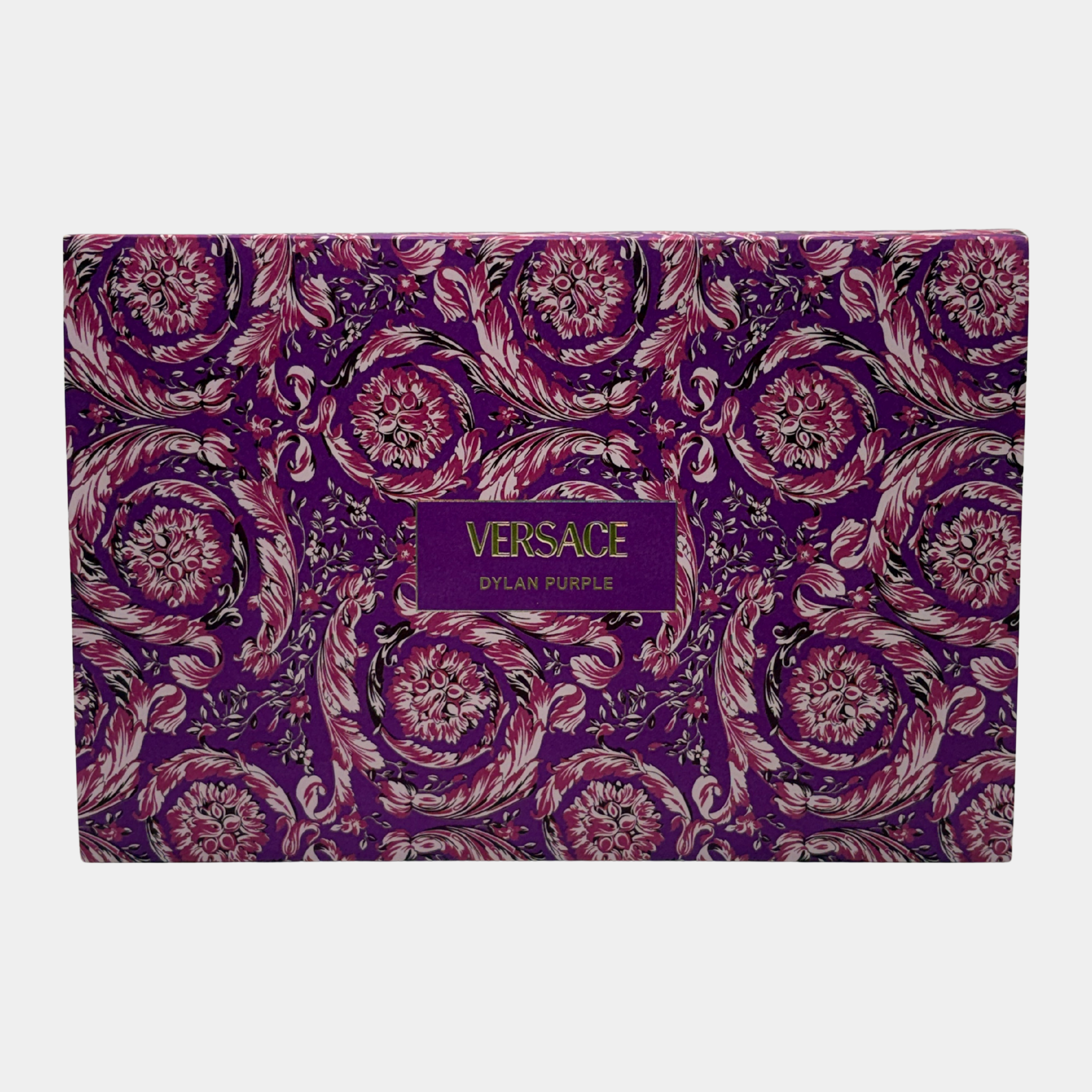 VERSACE DYLAN PURPLE 4 PC SET 3.4 OZ EDP + .17 OZ EDP + 3.4 OZ B/L + 3.4 OZ S/G