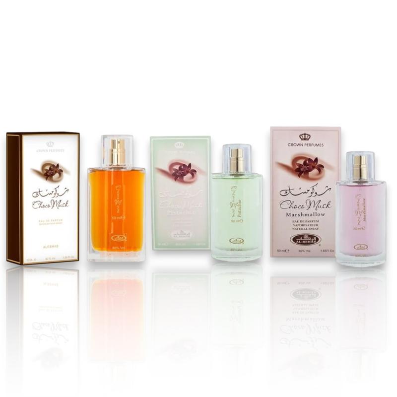 Al Rehab 3-Piece (Choco Musk, Choco Musk Marshmallow & Choco Musk Pistachio) Fragrance Bundle for Everyone