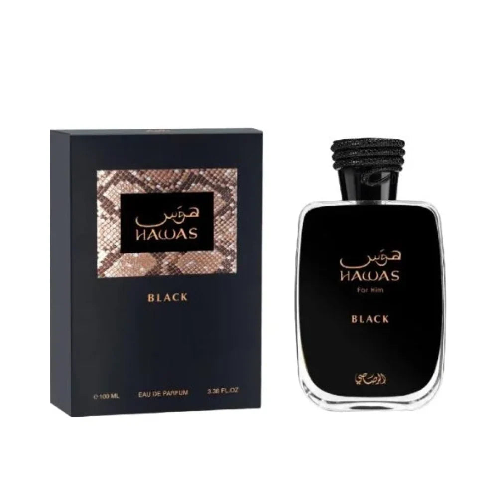 Rasasi Hawas Black Eau de Parfum Spray for Men 3.4 Ounce
