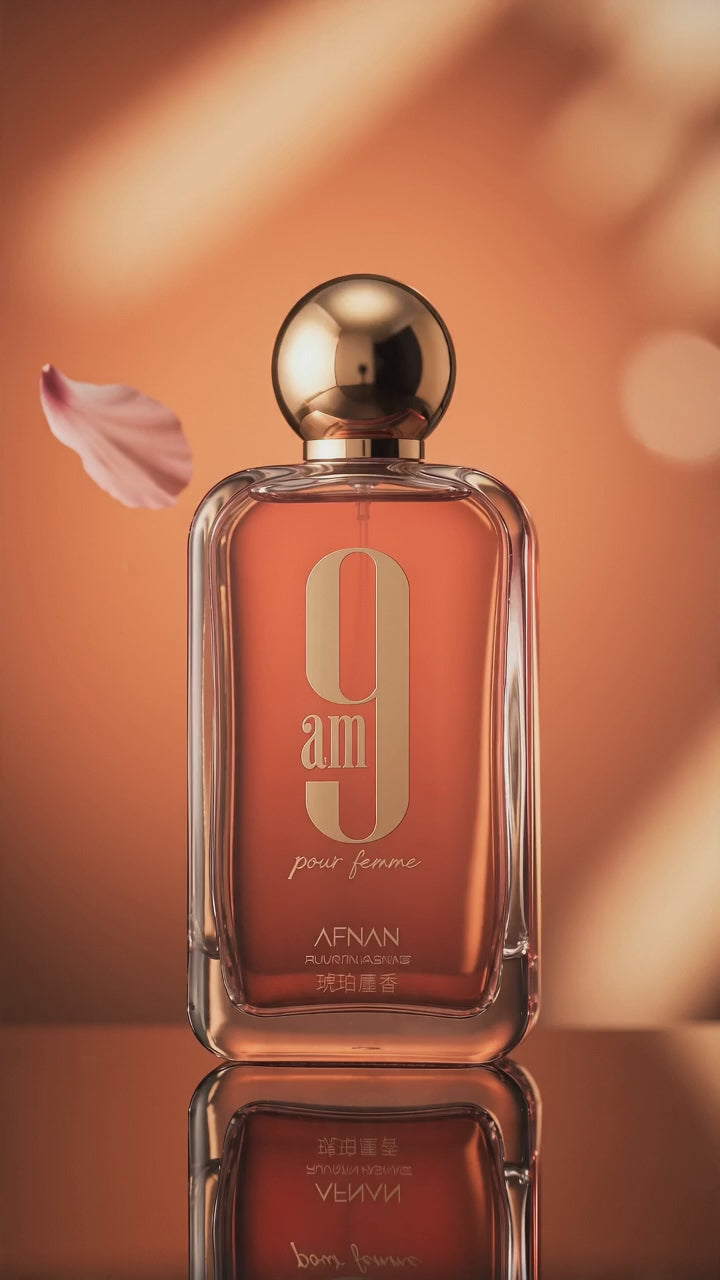 Load video: Afnan 9 AM Pour Femme Eau De Parfum Spray For Women 3.4 Ounce
