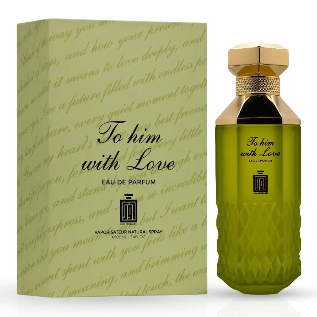 Aura Fragrances To Him With Love Eau de Parfum Spray For Men 3.4 Ounce
