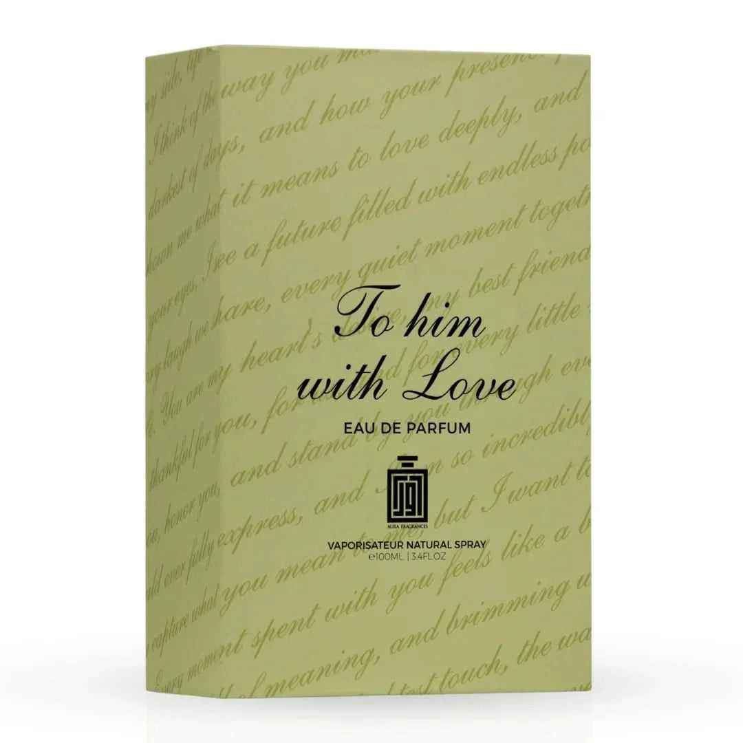 Aura Fragrances To Him With Love Eau de Parfum Spray For Men 3.4 Ounce