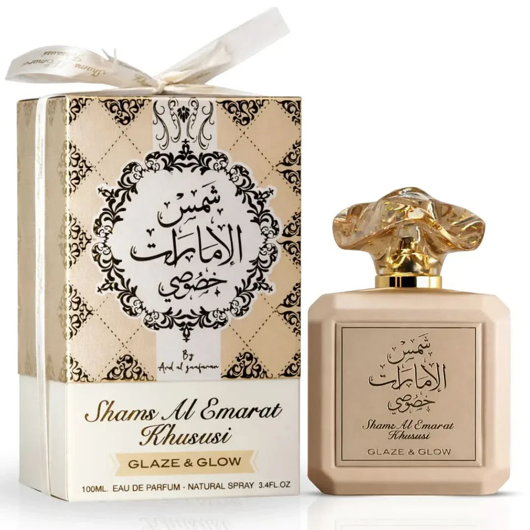 Ard Al Zaafaran 3-Piece (Shams Al Emarat Khususi Pink Blush, Glaze & Glow & Iced Petal) Fragrance Bundle for Unisex