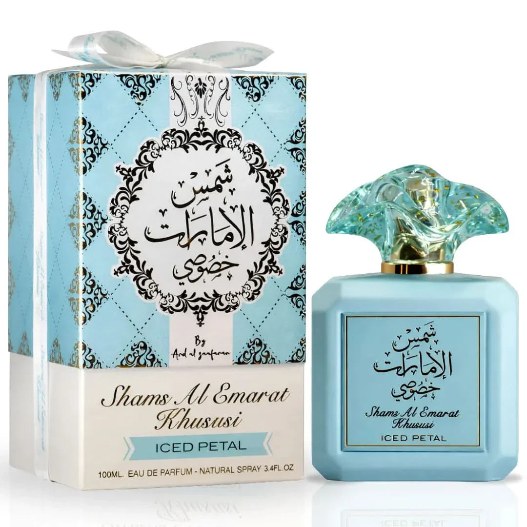 Ard Al Zaafaran 3-Piece (Shams Al Emarat Khususi Pink Blush, Glaze & Glow & Iced Petal) Fragrance Bundle for Unisex
